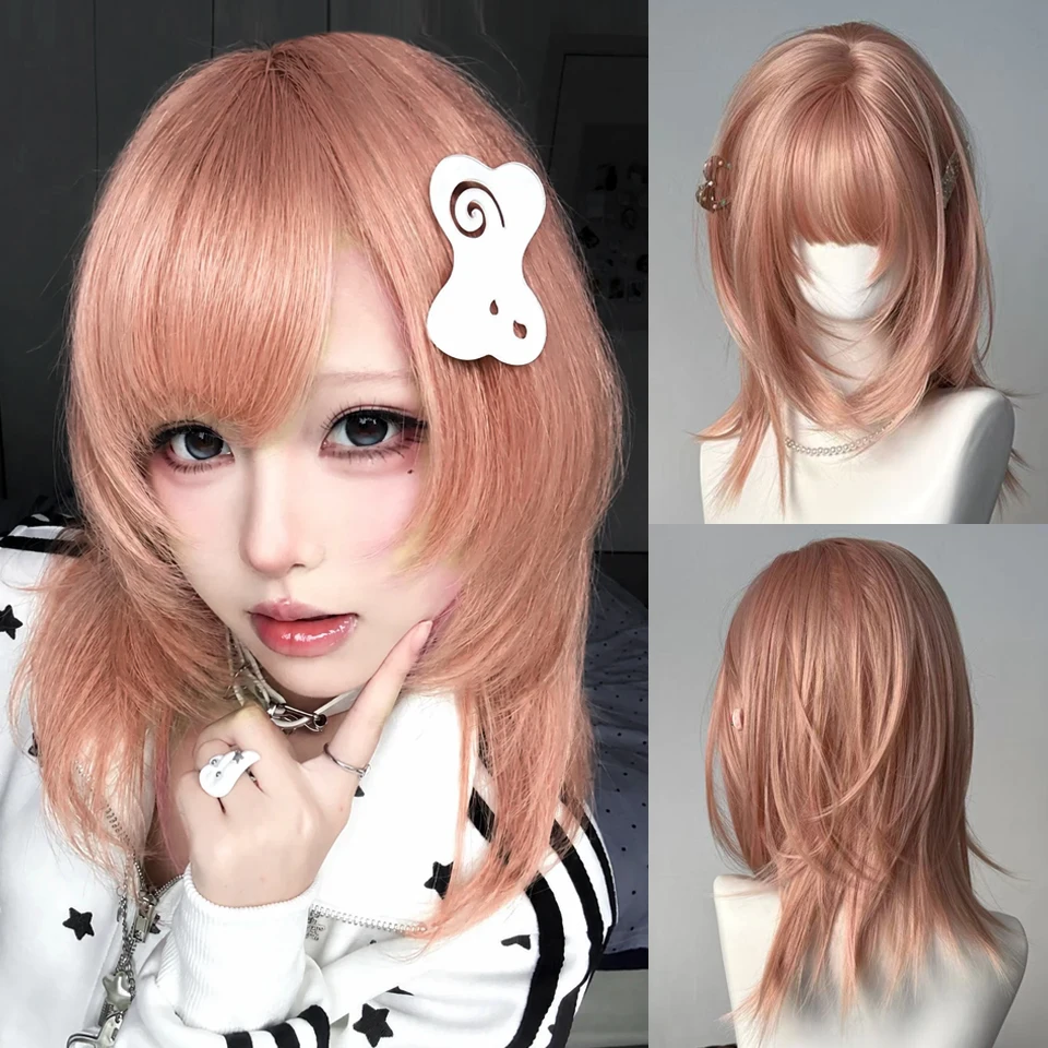 Short Wig With Bangs Pink Bob Layered Wig for Women Natural Straight Synthetic Lolita Cosplay Hair Wig for Daily Party
Short Wig With Bangs Pink Bob Layered Wig for Women Natural Straight Synthetic Lolita Cosplay Hair Wig for Daily Party