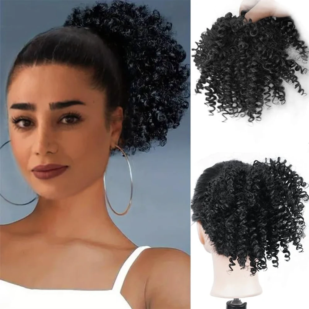 Synthetic Hair Bun Afro Kinky Short Curly Chignon Hairpieces For Women Black Elastic Rubber Band Hair Extensions
Synthetic Hair Bun Afro Kinky Short Curly Chignon Hairpieces For Women Black Elastic Rubber Band Hair Extensions
