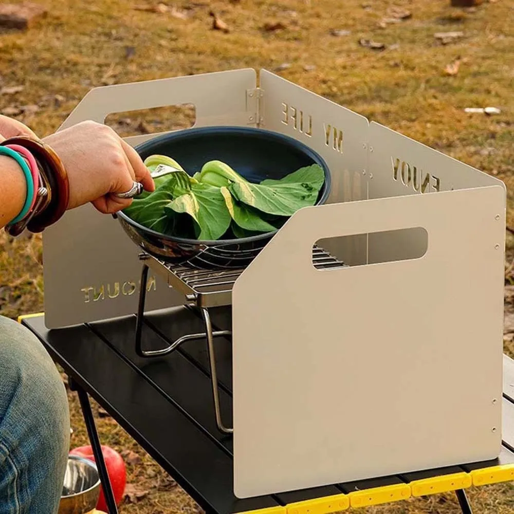 Four Folding Stove Wind Shield Lightweight Windproof Cookware Windshield Compact Portable Cooker Wind Protection Camping
Four Folding Stove Wind Shield Lightweight Windproof Cookware Windshield Compact Portable Cooker Wind Protection Camping