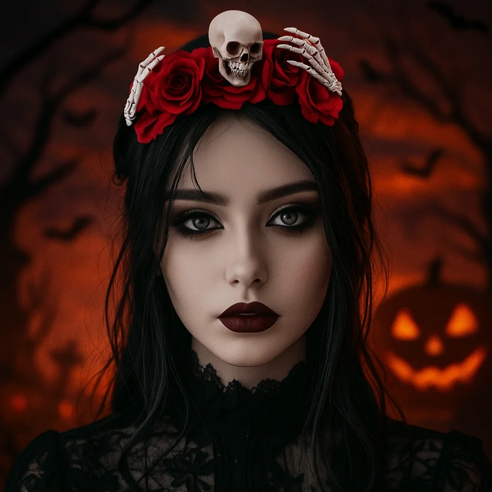 Gifts Rose Flower Halloween Headband Bat Gothic Branch Hair Hoop Non-slip Skull Halloween Flower Crown Cosplay
Gifts Rose Flower Halloween Headband Bat Gothic Branch Hair Hoop Non-slip Skull Halloween Flower Crown Cosplay