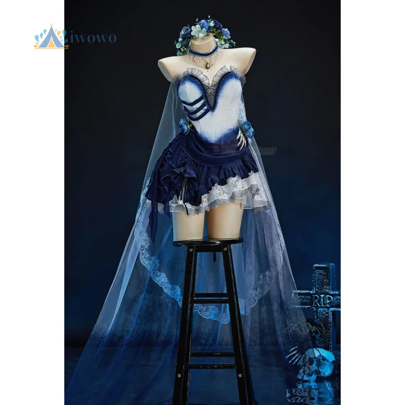 Halloween Zombie Bride Cosplay Costume Blue White Gothic Victorian Lace Dress Anime Christmas Role Playing Outfit For Women
Halloween Zombie Bride Cosplay Costume Blue White Gothic Victorian Lace Dress Anime Christmas Role Playing Outfit For Women