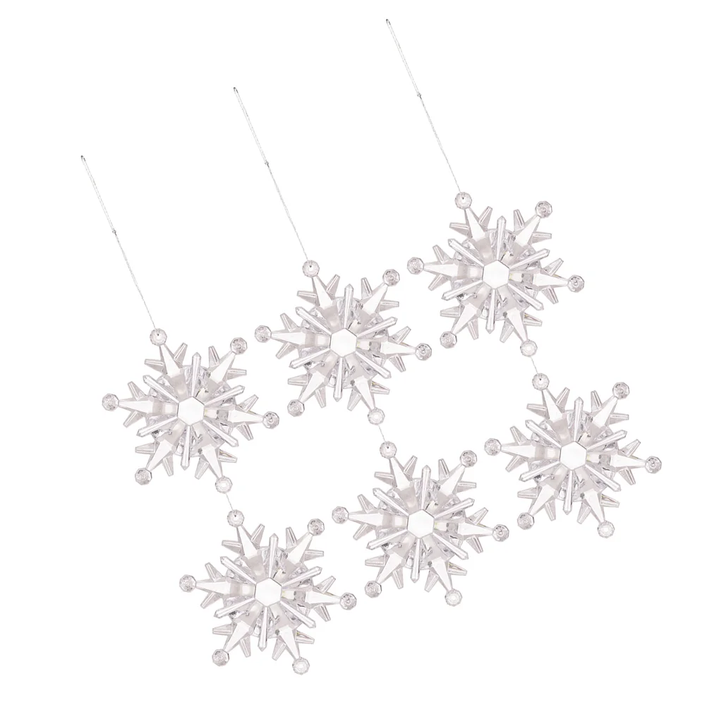 6 PCS Transparent Snowflake Pendant Decorations Garland Acrylic Flakes Decorating Hanging Ornaments
6 PCS Transparent Snowflake Pendant Decorations Garland Acrylic Flakes Decorating Hanging Ornaments