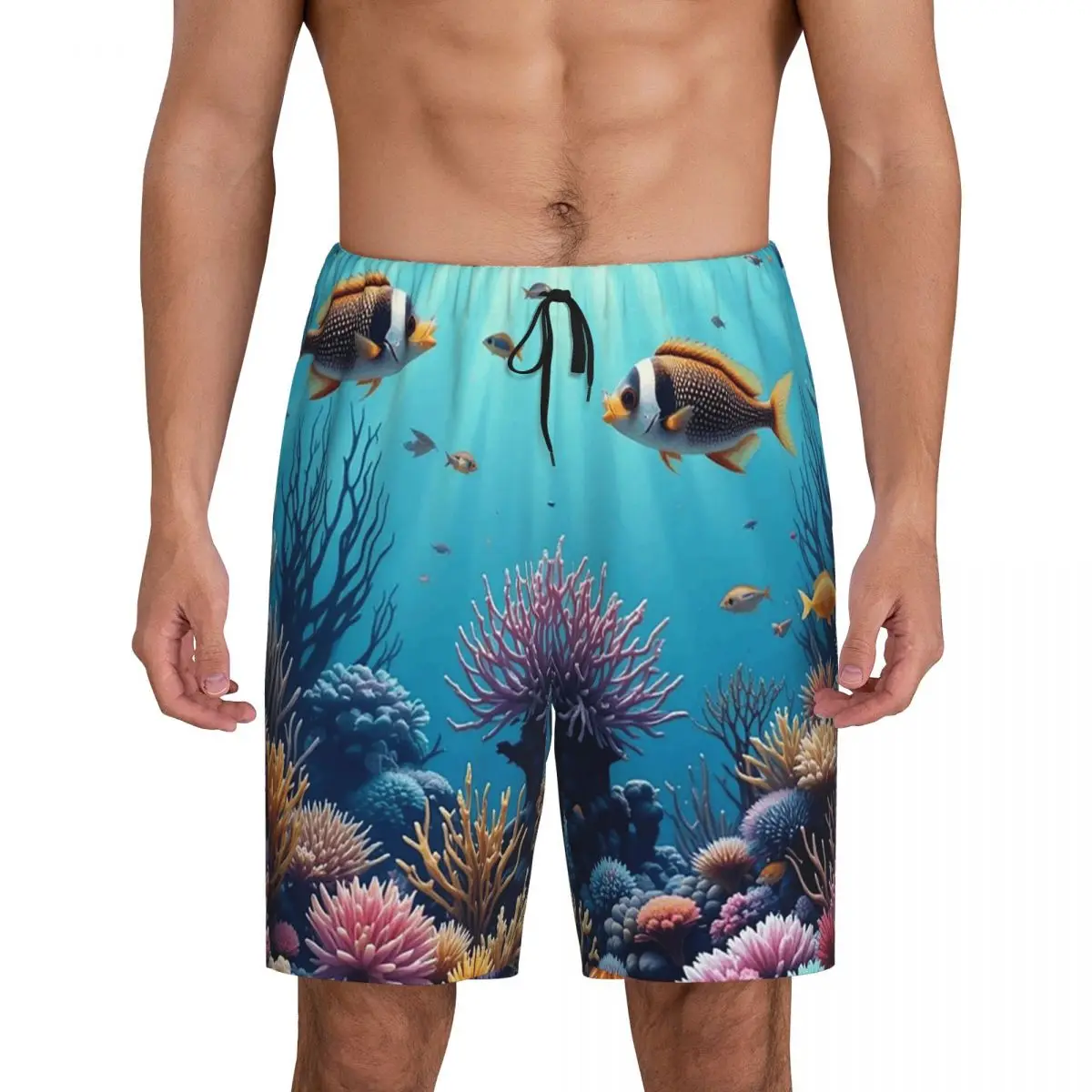 Мужские короткие пижамные шорты с принтом подводных коралловых рифов и рыб, для сна и отдыха
Мужские короткие пижамные шорты с принтом подводных коралловых рифов и рыб, для сна и отдыха