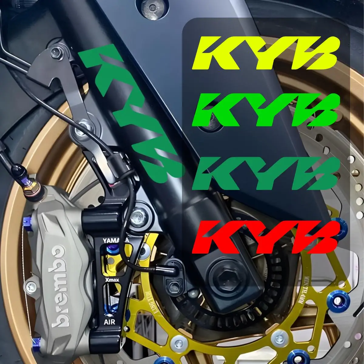 Мотоциклетная вилка KYB, амортизатор, светоотражающие гидрографические виниловые гоночные наклейки, подвеска KYB, аксессуары для мотоциклов, наклейки 
Мотоциклетная вилка KYB, амортизатор, светоотражающие гидрографические виниловые гоночные наклейки, подвеска KYB, аксессуары для мотоциклов, наклейки