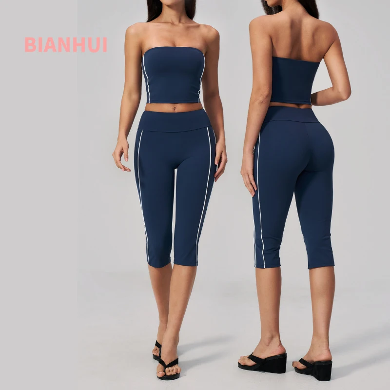 Women's Strapless Yoga Outfit Set Gym Clothes Woman Sets Woman 2 Pieces With Chest Pads Slim Sexy Outfits Summer Women's Suit
Women's Strapless Yoga Outfit Set Gym Clothes Woman Sets Woman 2 Pieces With Chest Pads Slim Sexy Outfits Summer Women's Suit