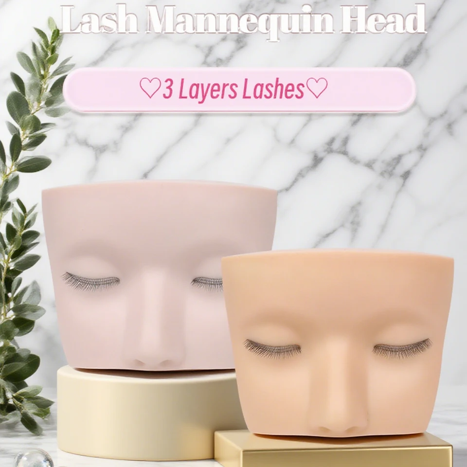 3 Layer Lashes Mannequin Head For Eyelash Extension Training kit With Removable Eyelids Silicone Cosmetic Model Head Makeup Tool 
3 Layer Lashes Mannequin Head For Eyelash Extension Training kit With Removable Eyelids Silicone Cosmetic Model Head Makeup Tool