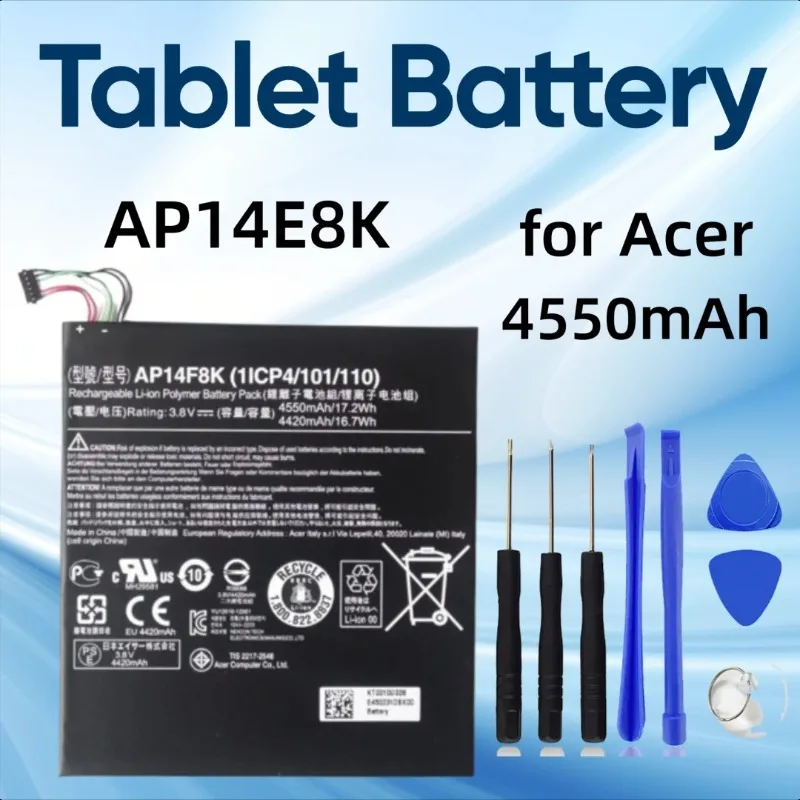 4550 мАч для Acer Iconia Tab A1-850 AP14E8K AP14F8K Встроенный аккумулятор для планшета
4550 мАч для Acer Iconia Tab A1-850 AP14E8K AP14F8K Встроенный аккумулятор для планшета
