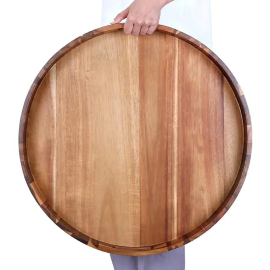Extra Large 20INCH Premium Acacia Wood Tray Round Ottoman Tray with Handles Wooden Serving Tray Multi-Use for Dinner Breakfast
Extra Large 20INCH Premium Acacia Wood Tray Round Ottoman Tray with Handles Wooden Serving Tray Multi-Use for Dinner Breakfast