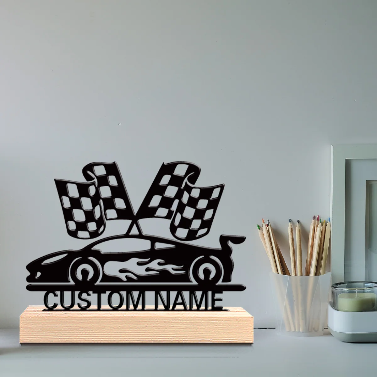 1 pc cool racing Metal Statue Custom Name Iron Ornament With Wood Base Iron Ornament Art Crafts With Wood Base Home Table
1 pc cool racing Metal Statue Custom Name Iron Ornament With Wood Base Iron Ornament Art Crafts With Wood Base Home Table