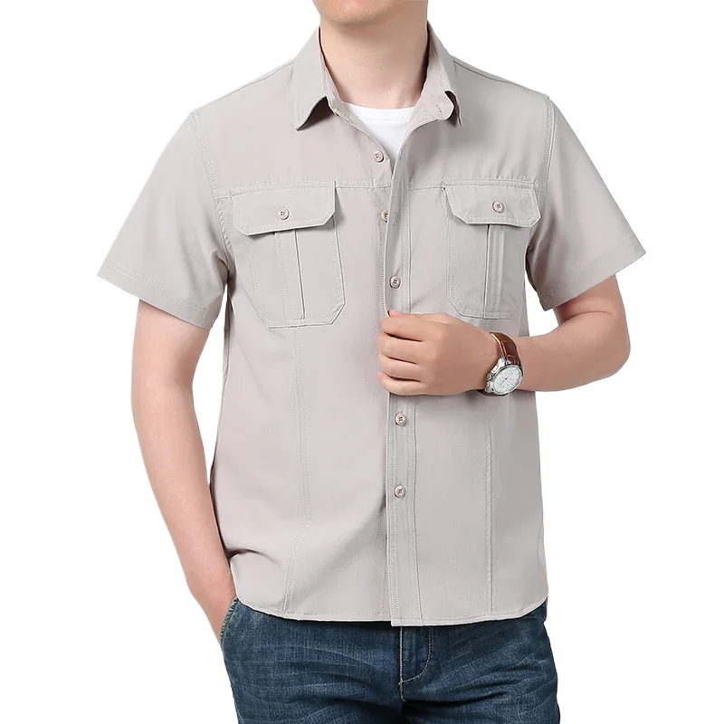 New Men Summer Solid Color Cargo Shirts Outdoor Casual Anti-wrinkle Wear Men Fashion Short Sleeve Breathable Comfortable Shirt
New Men Summer Solid Color Cargo Shirts Outdoor Casual Anti-wrinkle Wear Men Fashion Short Sleeve Breathable Comfortable Shirt