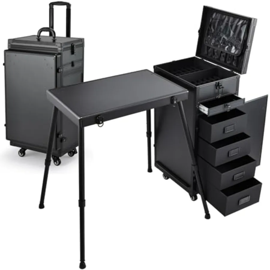Joligrace Rolling Manicure 5 Drawers Makeup Case Foldable Nail Desk Cosmetology Case on Wheels Nail Tech Brush Pouch for Techni
Joligrace Rolling Manicure 5 Drawers Makeup Case Foldable Nail Desk Cosmetology Case on Wheels Nail Tech Brush Pouch for Techni