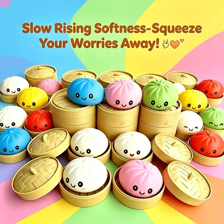 3.90 Inch Dumpling Shape Squeeze Toys-3 Sets Total 3 Buns, Random Colors, Only 1 Glowing Dumpling In Every 12 Buns, More Surpri
3.90 Inch Dumpling Shape Squeeze Toys-3 Sets Total 3 Buns, Random Colors, Only 1 Glowing Dumpling In Every 12 Buns, More Surpri