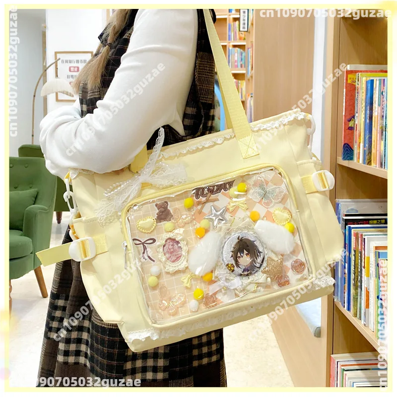 Ita Bag Large Capacity Transparent Lace Academia Style Shoulder Crossbody Tote Bag For Badge Display Doll Display Daily Use
Ita Bag Large Capacity Transparent Lace Academia Style Shoulder Crossbody Tote Bag For Badge Display Doll Display Daily Use