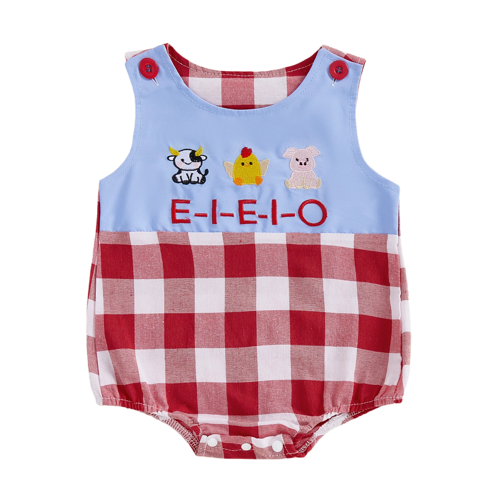 Комбинезон в клетку для маленьких мальчиков, комбинезон без рукавов с круглым вырезом и вышивкой животных
Комбинезон в клетку для маленьких мальчиков, комбинезон без рукавов с круглым вырезом и вышивкой животных