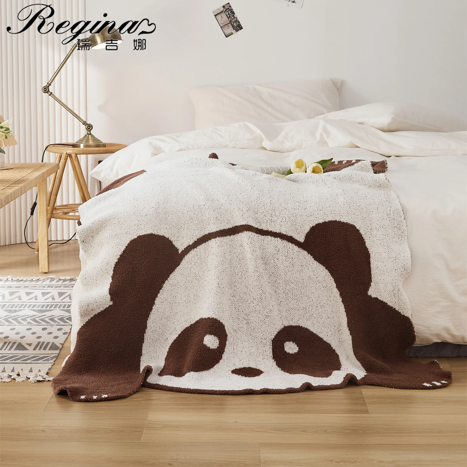 REGINA Cute Plump Panda Knitted Blanket Super Soft Cozy Winter Warm Children Adult Home Sofa Bed Fluffy Microfiber Wrap Blanket
REGINA Cute Plump Panda Knitted Blanket Super Soft Cozy Winter Warm Children Adult Home Sofa Bed Fluffy Microfiber Wrap Blanket