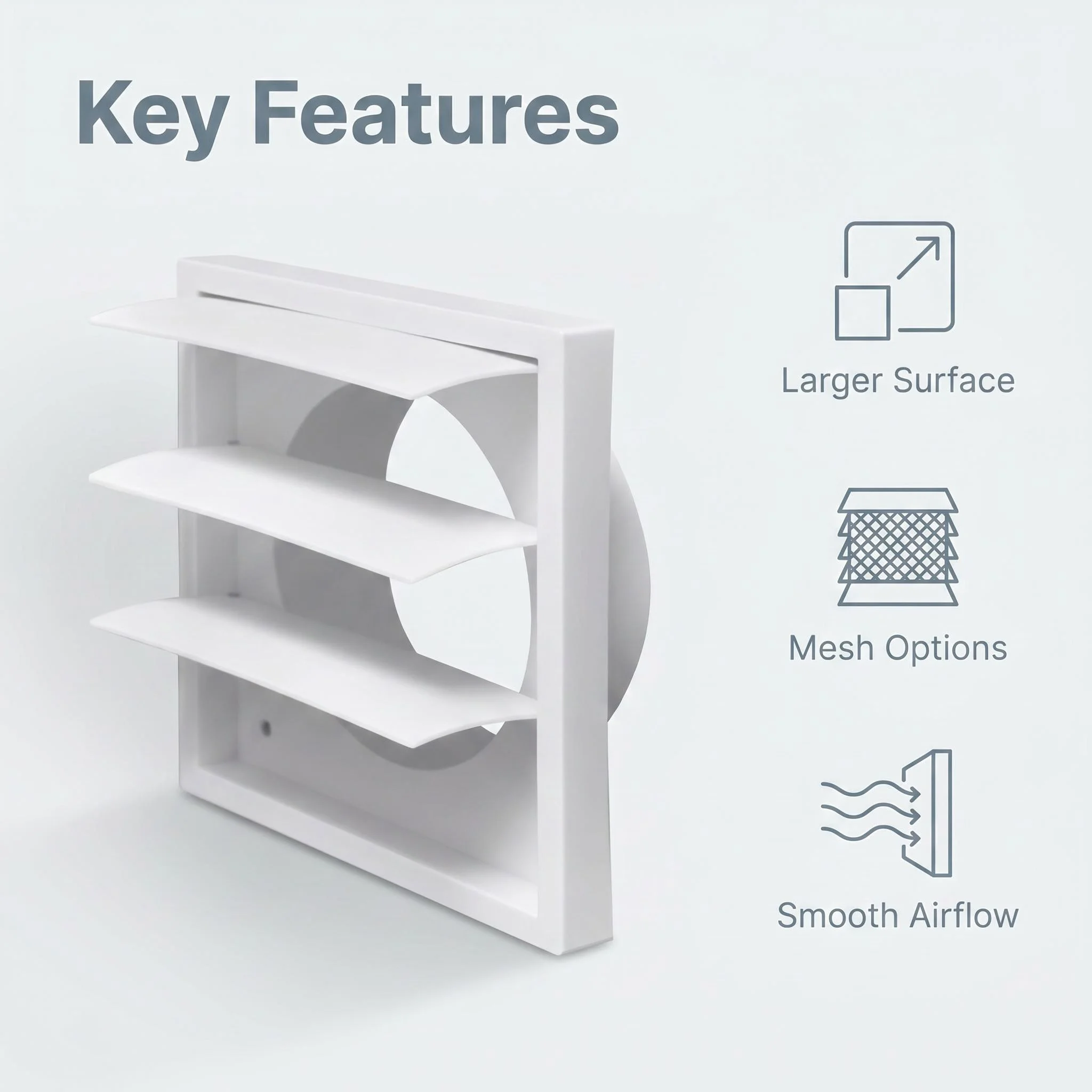 Vent Louvers Vent Covers White Plastic Wall-mounted Grilles with Filters Heating and Cooling Vents Louvered Vent Covers
Vent Louvers Vent Covers White Plastic Wall-mounted Grilles with Filters Heating and Cooling Vents Louvered Vent Covers