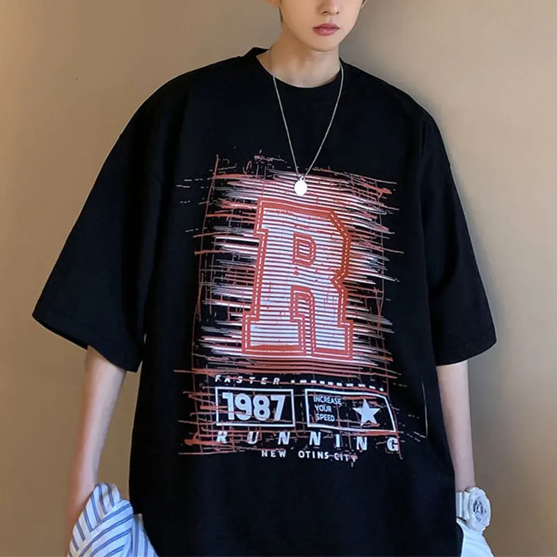 Casual Short Sleeve Pullovers Men's Clothing Young Style Loose Summer American Retro Letter Printed Daily Chic O-Neck T-shirts
Casual Short Sleeve Pullovers Men's Clothing Young Style Loose Summer American Retro Letter Printed Daily Chic O-Neck T-shirts