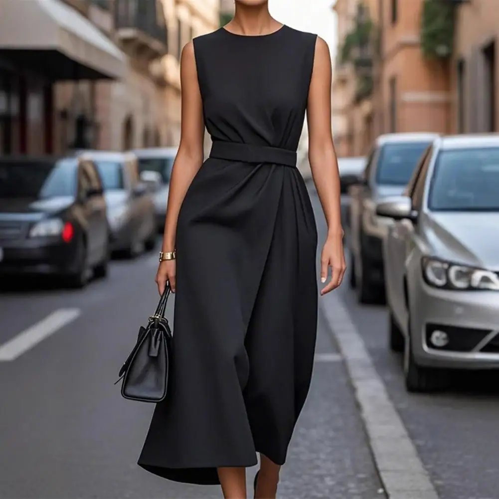 Women's Summer Sleeveless Maxi Dress A Line Pleated Crew Neck Tank Dress Casual Business Work Midi Dress
Women's Summer Sleeveless Maxi Dress A Line Pleated Crew Neck Tank Dress Casual Business Work Midi Dress