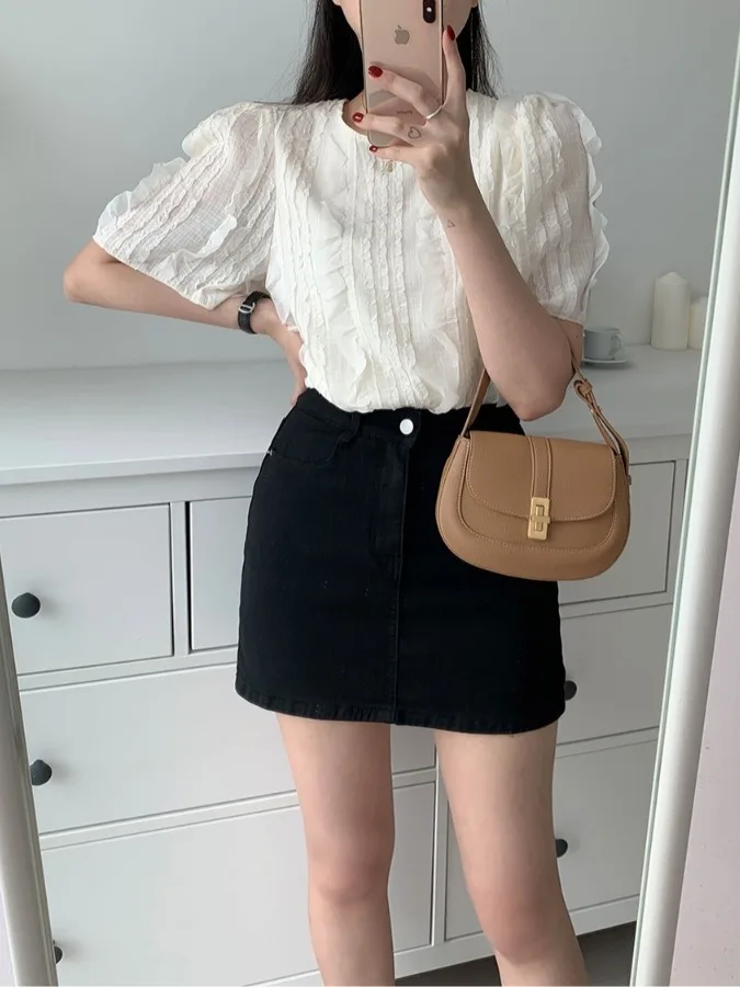 Korean Style Loose Short Sleeve round Neck Women's Shirt T-shirt 2026 Summer New Folded Design Frill Fashionable Top
Korean Style Loose Short Sleeve round Neck Women's Shirt T-shirt 2026 Summer New Folded Design Frill Fashionable Top