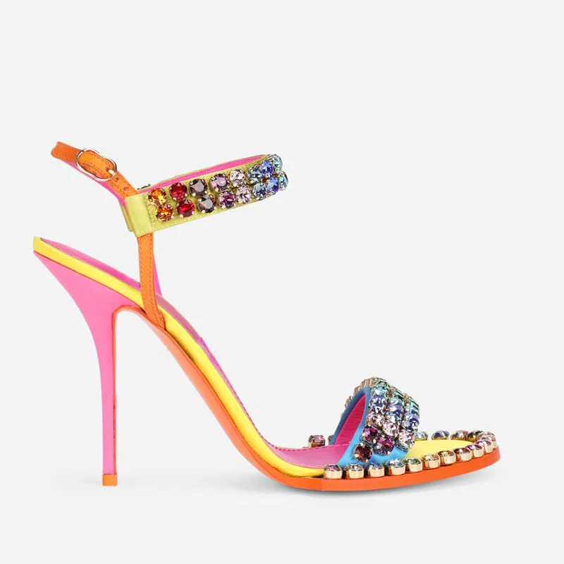 Colorful Rhinestone Round Toe Stiletto Sandals Woman Summer 2025 Open Toe Slingback Fashion Luxury Thin High Heels Women's Shoes
Colorful Rhinestone Round Toe Stiletto Sandals Woman Summer 2025 Open Toe Slingback Fashion Luxury Thin High Heels Women's Shoes