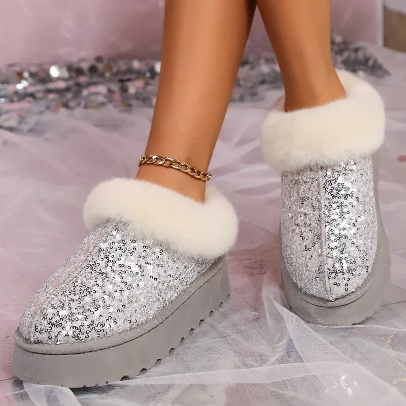 2024 Fashion Glitter Sequins Women's Plush Ankle Boots Winter Thick-soled Casual Snow Boots Women's Short Slip-on Plush Shoes
2024 Fashion Glitter Sequins Women's Plush Ankle Boots Winter Thick-soled Casual Snow Boots Women's Short Slip-on Plush Shoes