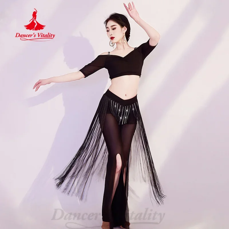 BellyDance Practice Set Women's Customized Half Sleeved V-neck Top+Tassel Split Pants 2pcs Oriental Dance Performance Clothing
BellyDance Practice Set Women's Customized Half Sleeved V-neck Top+Tassel Split Pants 2pcs Oriental Dance Performance Clothing