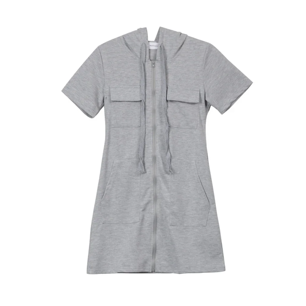 Women's Dress Spring Autumn Thin Solid Color A-Line Zip Drawstring Bodycon Hooded Pockets Fashion Temperament Mini Dresses
Women's Dress Spring Autumn Thin Solid Color A-Line Zip Drawstring Bodycon Hooded Pockets Fashion Temperament Mini Dresses
