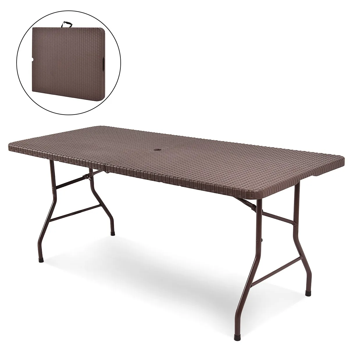 6' Folding Table Rattan Portable Indoor Outdoor Picnic Party Dining Camping
6' Folding Table Rattan Portable Indoor Outdoor Picnic Party Dining Camping