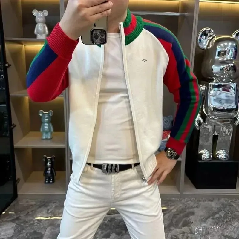 High Quality Golf Knit Coat Men's Golf Wear 2025 Spring New Golf Jacket Stand Collar Windproof Cardigan Men's Golf Clothes
High Quality Golf Knit Coat Men's Golf Wear 2025 Spring New Golf Jacket Stand Collar Windproof Cardigan Men's Golf Clothes