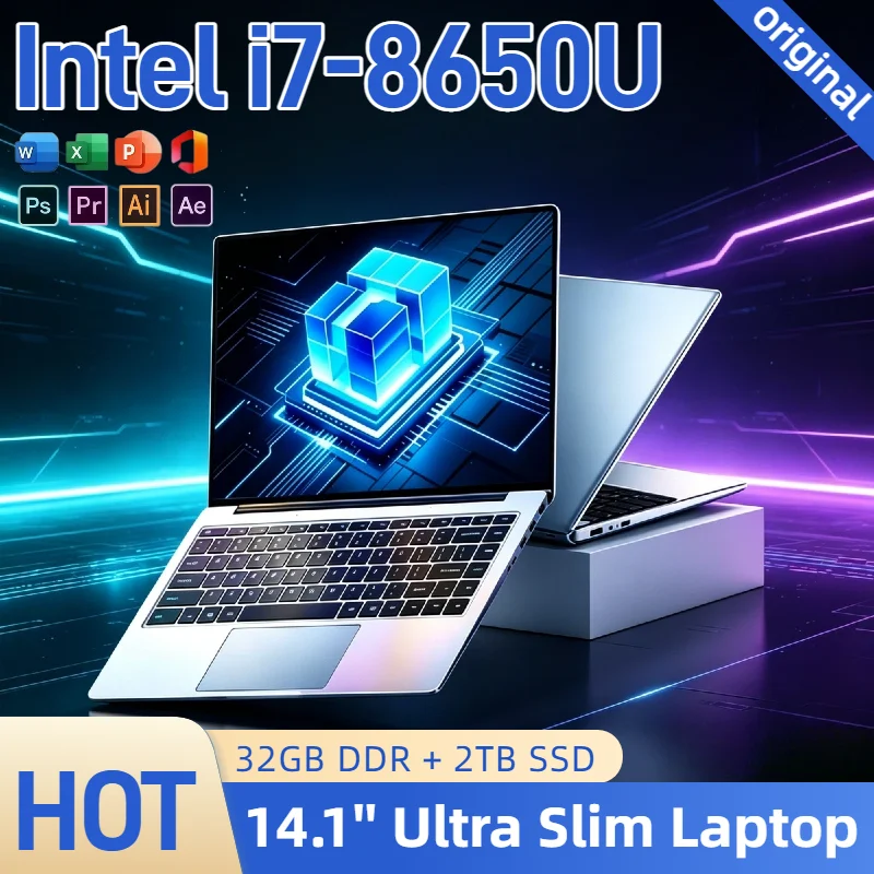 14.1 Inch Ultra Slim Laptop Intel Core i7 8650U 4C8T 1.9 4.2GHz 32GB RAM 2TB SSD Gaming PC Gamer Office 1920x1080 Ultra HD
14.1 Inch Ultra Slim Laptop Intel Core i7 8650U 4C8T 1.9 4.2GHz 32GB RAM 2TB SSD Gaming PC Gamer Office 1920x1080 Ultra HD