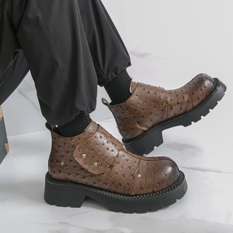 Модная мужская износостойкая кожаная обувь в уличном стиле на толстой подошве, повседневная мужская обувь на качественной резиновой подошве, прогулочные ботинки в стиле ретро
Модная мужская износостойкая кожаная обувь в уличном стиле на толстой подошве, повседневная мужская обувь на качественной резиновой подошве, прогулочные ботинки в стиле ретро