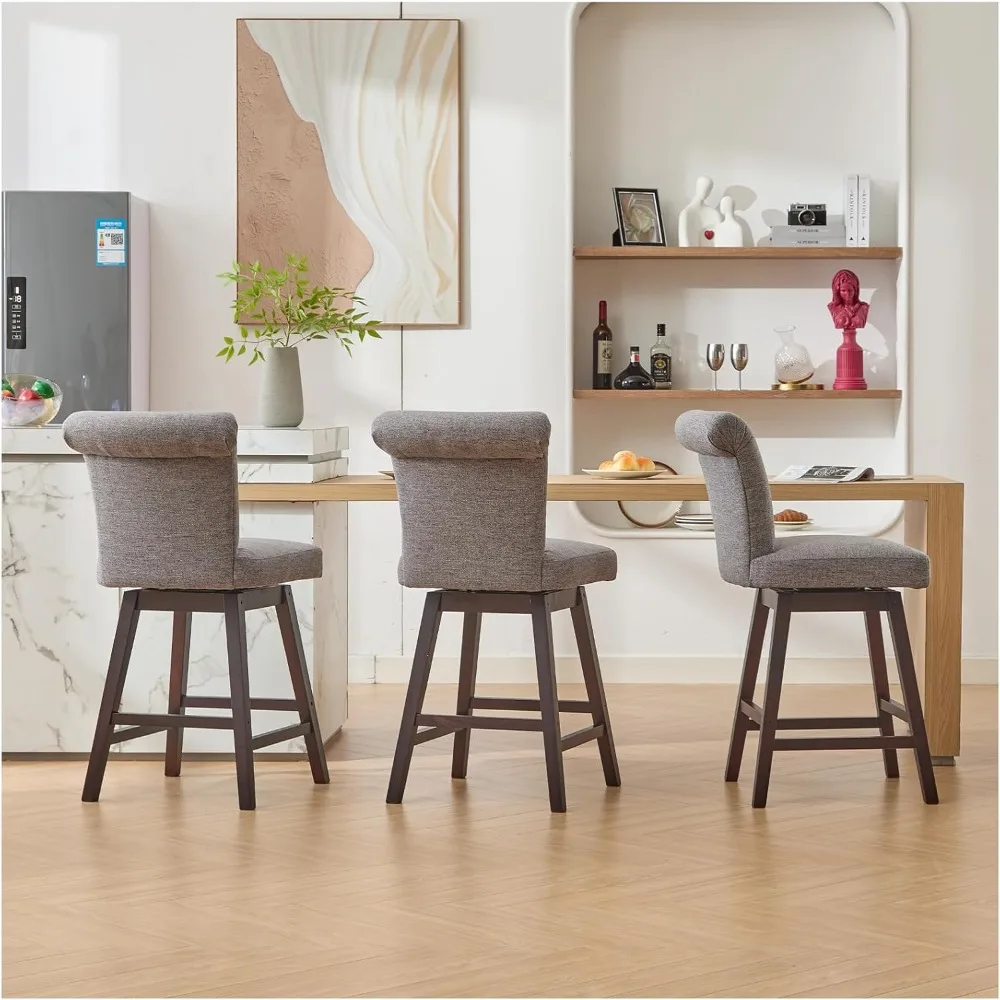 Modern Fabric Upholstered Swivel Barstools Set of 3 with Back,Simple Style Home Bar Chairs for Kitchen Island,Bedroom
Modern Fabric Upholstered Swivel Barstools Set of 3 with Back,Simple Style Home Bar Chairs for Kitchen Island,Bedroom