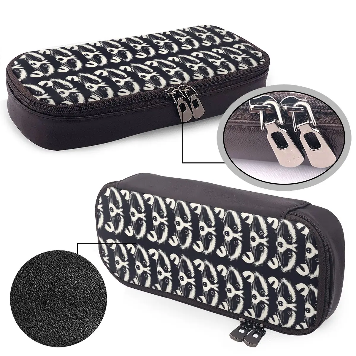 Black And White Raccoon Face Leather Pencil Cases Pen Holder Storage Stationery Supplies Pen Box Pencil Bag for Boy Girl Gifts
Black And White Raccoon Face Leather Pencil Cases Pen Holder Storage Stationery Supplies Pen Box Pencil Bag for Boy Girl Gifts