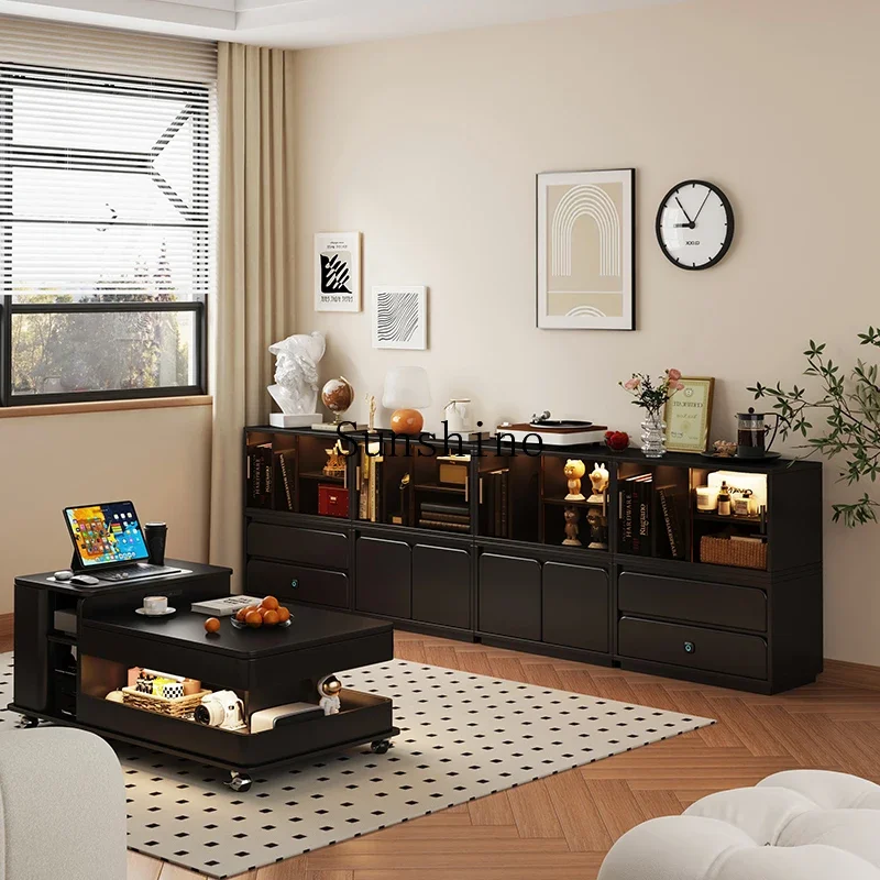 Living room combination floor-to-ceiling double-layer design sense pure solid wood TV cabinet
Living room combination floor-to-ceiling double-layer design sense pure solid wood TV cabinet