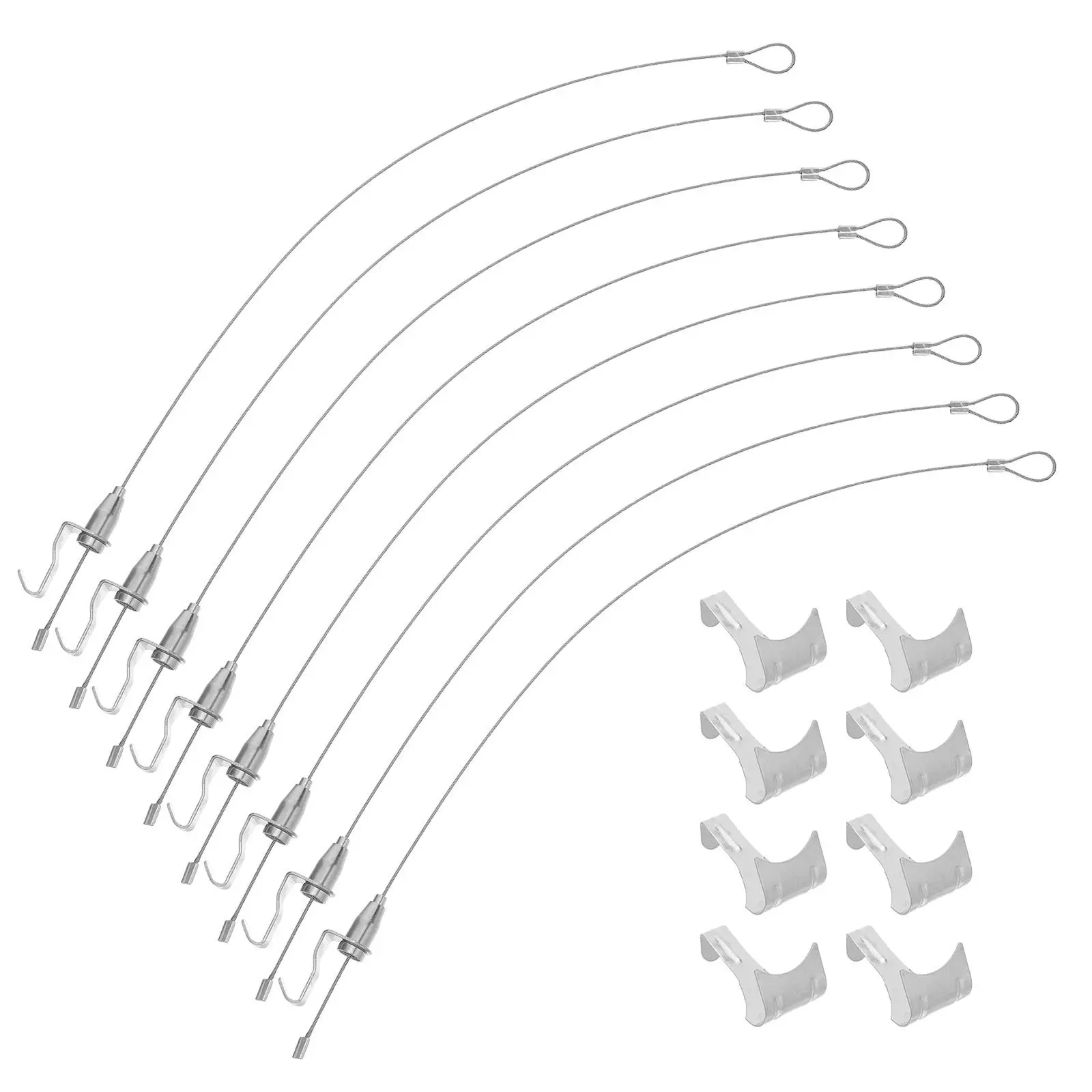8Pcs Adjustable Picture Rail Hooks Kit Heavy Duty Metal Wire Hanging System for Display Invisible Wall
8Pcs Adjustable Picture Rail Hooks Kit Heavy Duty Metal Wire Hanging System for Display Invisible Wall