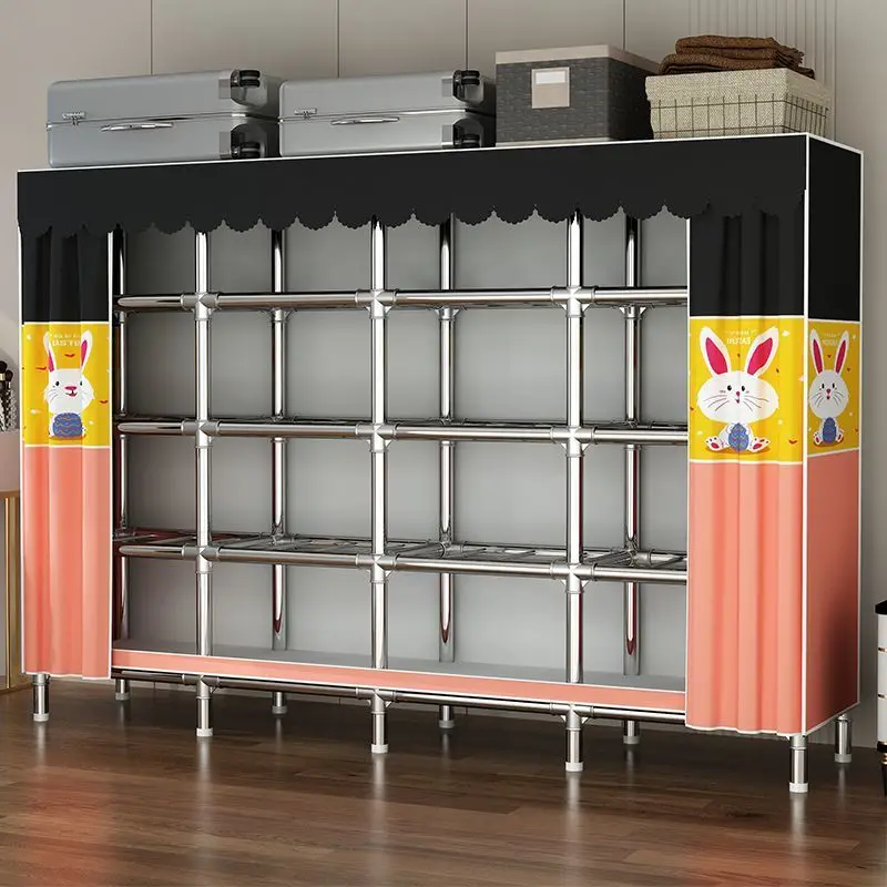 Simple wardrobe, zipper type, bold and thickened, reinforced steel pipe baffle assembly simple wardrobe
Simple wardrobe, zipper type, bold and thickened, reinforced steel pipe baffle assembly simple wardrobe