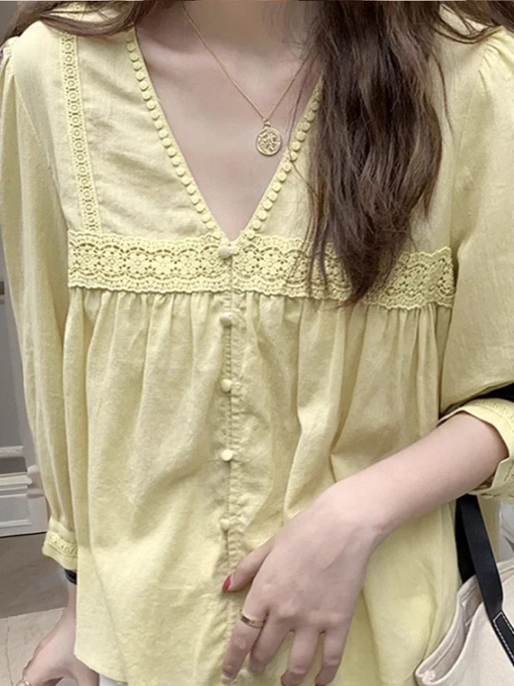 Slimming V-Ne Korean Sle Women's irt Ele Hong Kong Sle Bone Loing irt Summer Seven Sve Length Pure Color
Slimming V-Ne Korean Sle Women's irt Ele Hong Kong Sle Bone Loing irt Summer Seven Sve Length Pure Color