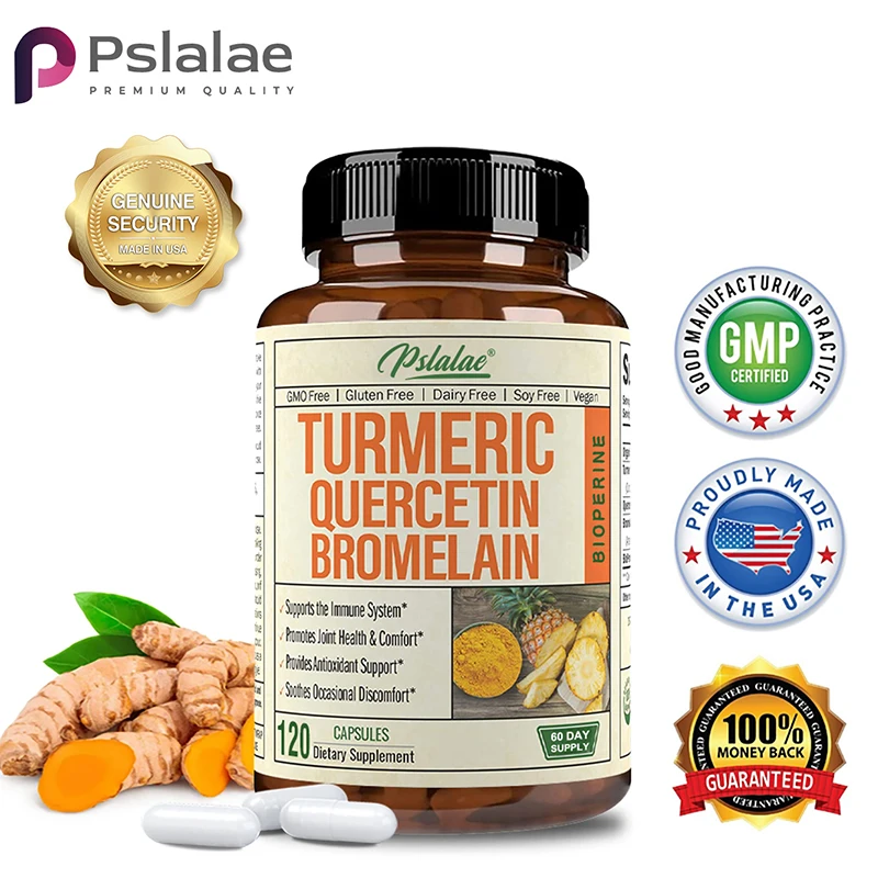 Premium Turmeric Powder Curcumin Capsules - Contains Quercetin, Bromelain and Black Pepper To Promote Joint and Bone HealthSuppl
Premium Turmeric Powder Curcumin Capsules - Contains Quercetin, Bromelain and Black Pepper To Promote Joint and Bone HealthSuppl