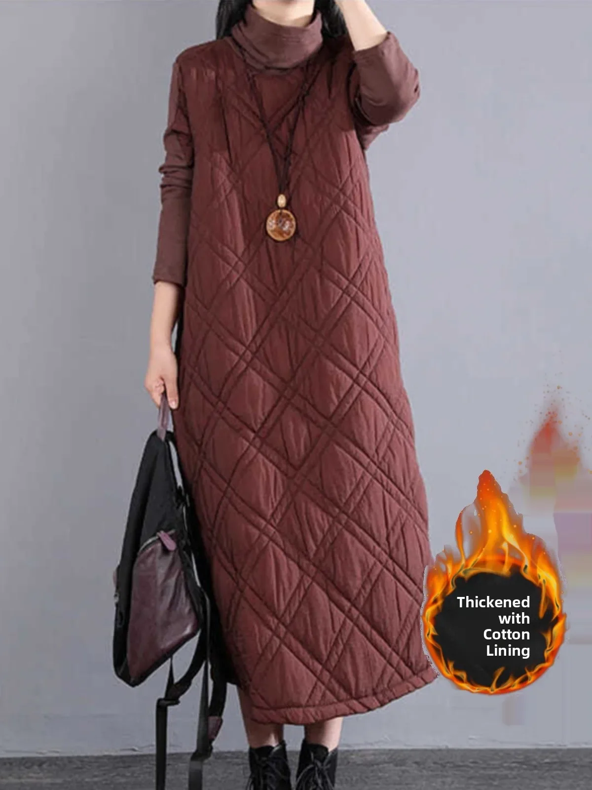 Длинное платье из смеси хлопка в стиле ретро с высоким воротником, женская свободная облегающая осенне-зимняя повседневная юбка трапециевидной формы Dr
Длинное платье из смеси хлопка в стиле ретро с высоким воротником, женская свободная облегающая осенне-зимняя повседневная юбка трапециевидной формы Dr