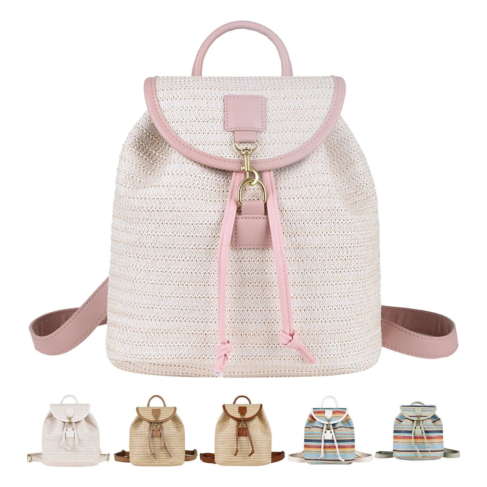 Women Striped Woven Schoolbags Lightweight & Portable Rucksack with Flap Design for Shopping Holiday Parties Commute Daily Use
Women Striped Woven Schoolbags Lightweight & Portable Rucksack with Flap Design for Shopping Holiday Parties Commute Daily Use