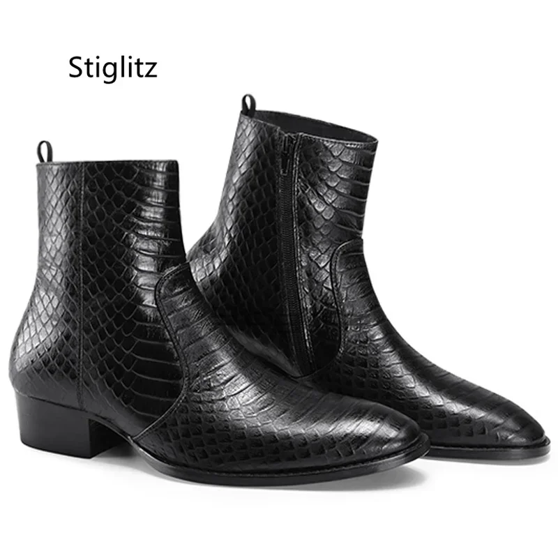 Мужские ботинки челси из змеиной кожи, ботильоны из натуральной кожи с острым носком, боковая молния, осенне-зимние мужские офисные модельные туфли
Мужские ботинки челси из змеиной кожи, ботильоны из натуральной кожи с острым носком, боковая молния, осенне-зимние мужские офисные модельные туфли