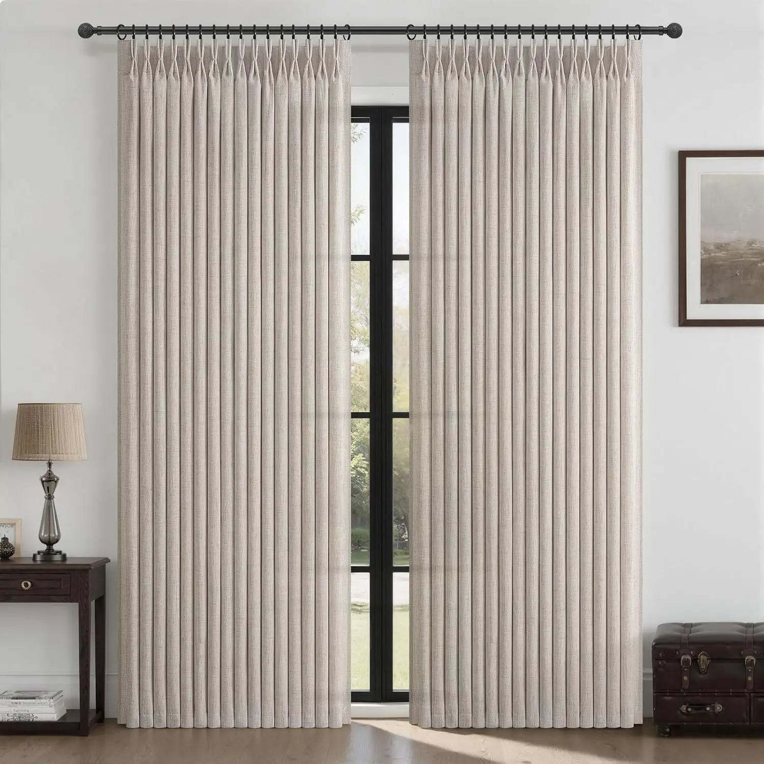 Linen Curtains 96 Inches Long for Living Room, Greyish Brown Light Filtering Semi Sheer Drapes 2 Panels Set
Linen Curtains 96 Inches Long for Living Room, Greyish Brown Light Filtering Semi Sheer Drapes 2 Panels Set