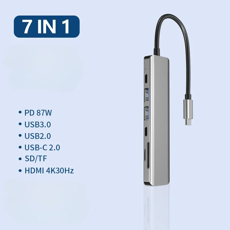 7 in 1 USB HUB Type-C docking station Multifunction Hub USB3.0 Docking Station
7 in 1 USB HUB Type-C docking station Multifunction Hub USB3.0 Docking Station