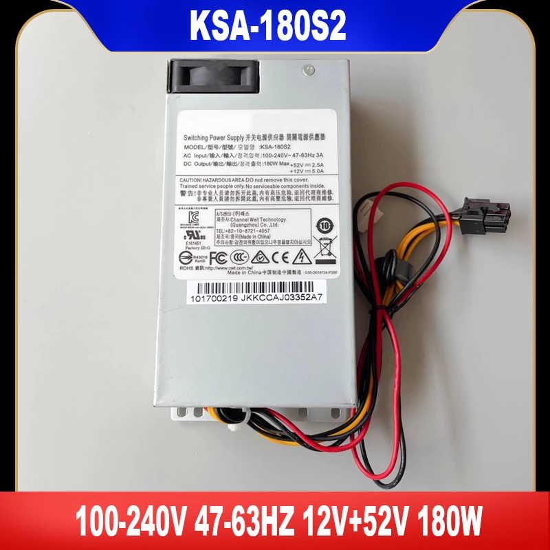 KSA-180S2 DPS-200PB-185A Original 180W Switching Power Supply 100-240V 47-63HZ 12V+52V High Quality
KSA-180S2 DPS-200PB-185A Original 180W Switching Power Supply 100-240V 47-63HZ 12V+52V High Quality