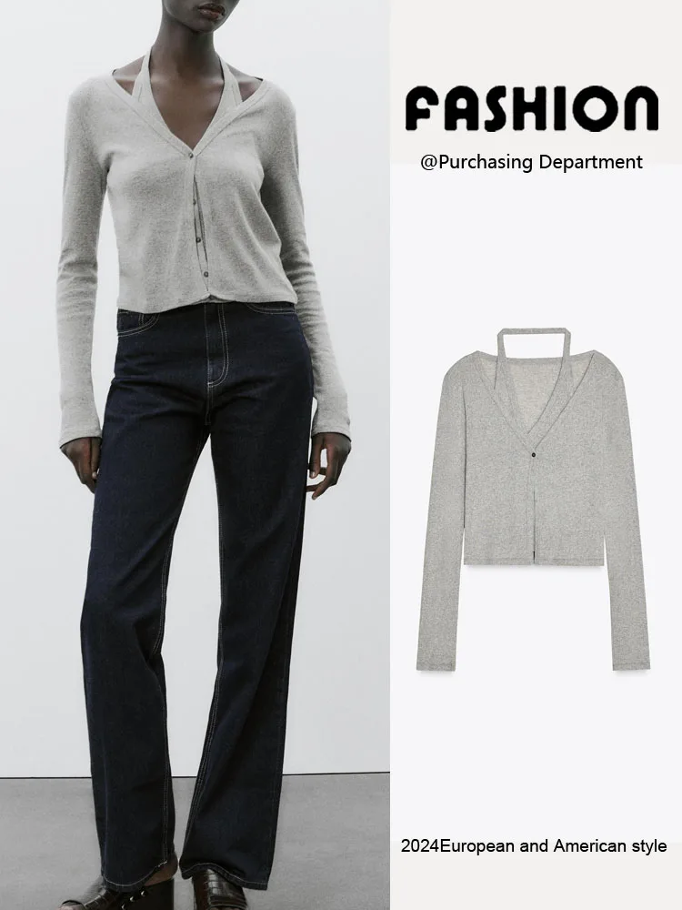 Spring New Arrival Women's Versatile Long Sve V-Ne T-irt Hanging Collar Outerwear Commute Sle 00% Other Material
Spring New Arrival Women's Versatile Long Sve V-Ne T-irt Hanging Collar Outerwear Commute Sle 00% Other Material