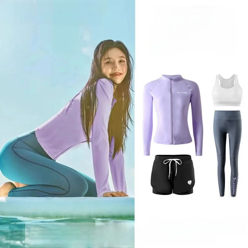 Новый женский гидрокостюм для серфинга с длинными рукавами, раздельный, быстросохнущий, консервативный, корректирующий фигуру, для дайвинга, костюм для защиты от медуз
Новый женский гидрокостюм для серфинга с длинными рукавами, раздельный, быстросохнущий, консервативный, корректирующий фигуру, для дайвинга, костюм для защиты от медуз