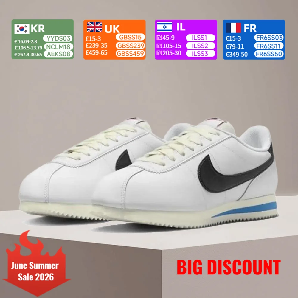 Nike CORTEZ Women's Sneakers: Comfortable, Stylish, and Versatile Non-Slip Low-Top Outdoor Sports and Casual Shoes DN1791-100
Nike CORTEZ Women's Sneakers: Comfortable, Stylish, and Versatile Non-Slip Low-Top Outdoor Sports and Casual Shoes DN1791-100