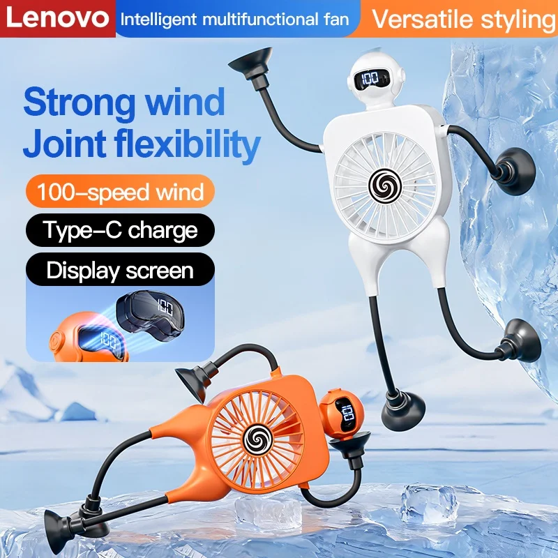 Lenovo Robot Fan USB Rechargeable Desk Fan Mini Digital Display Table Fan with Suction Cup Portable Cooling Office Car Travel
Lenovo Robot Fan USB Rechargeable Desk Fan Mini Digital Display Table Fan with Suction Cup Portable Cooling Office Car Travel