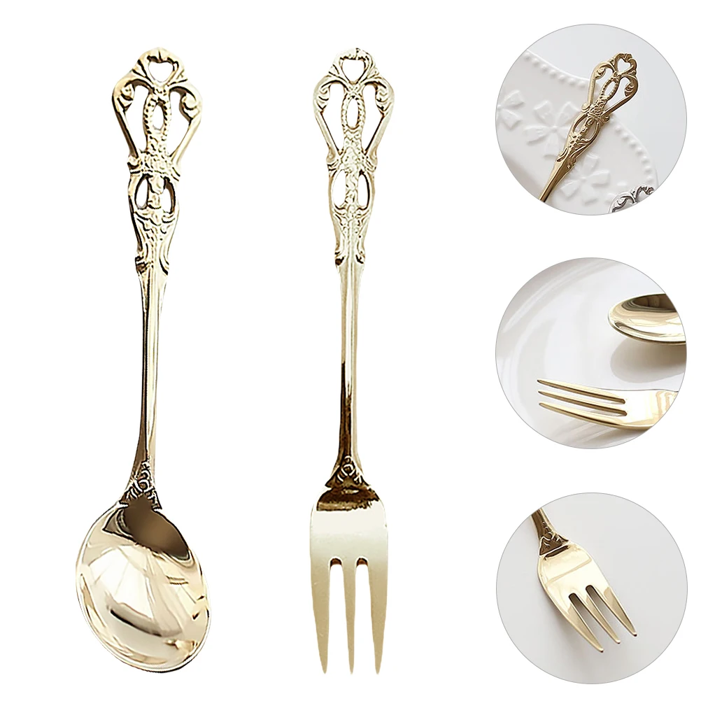 Golden Vintage Fork Spoon Set Stainless Steel Hollow Out Tableware Kitchen Supplies Retro Milk Tea Restaurant Home
Golden Vintage Fork Spoon Set Stainless Steel Hollow Out Tableware Kitchen Supplies Retro Milk Tea Restaurant Home