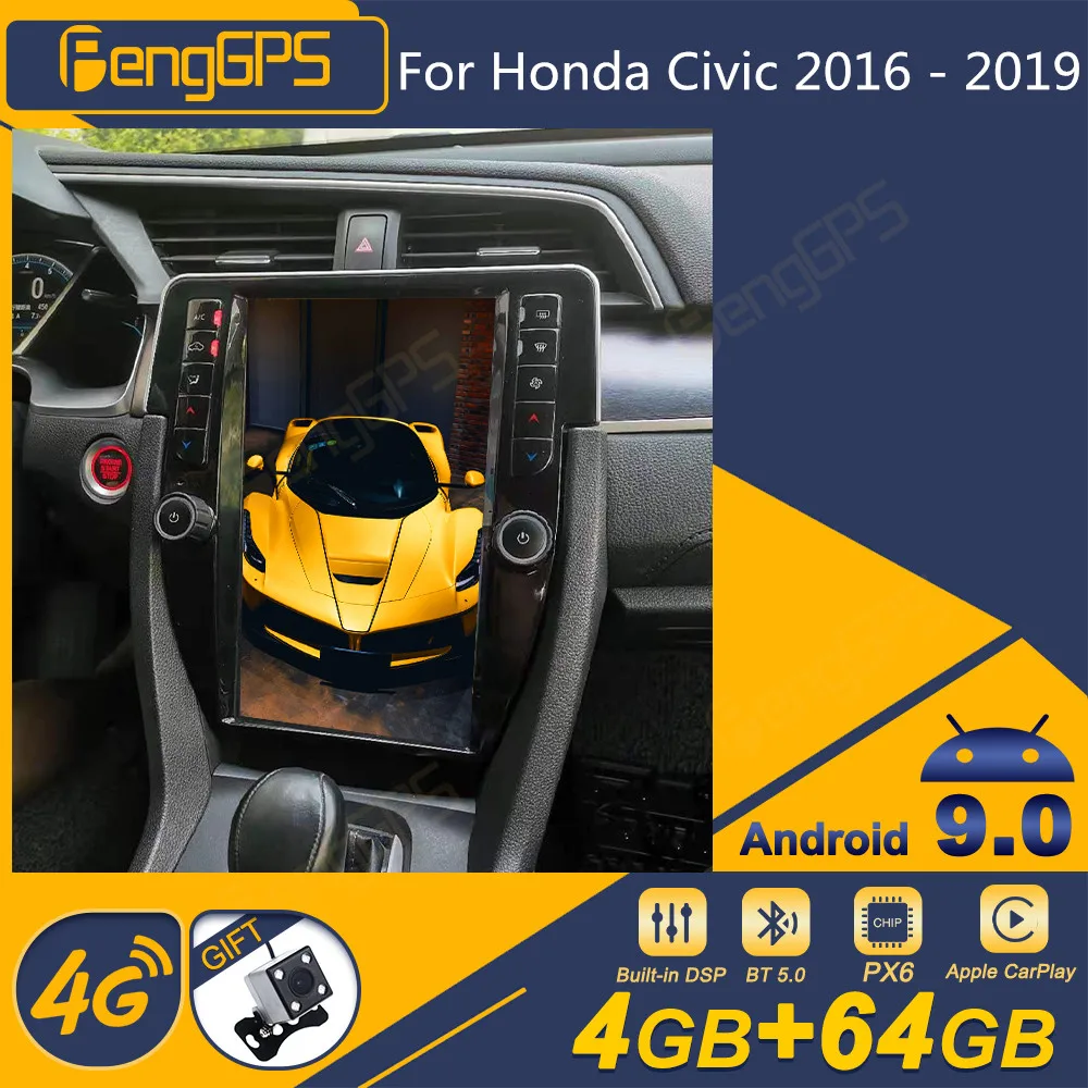 Автомагнитола для Honda Civic 2016 - 2019 с сенсорным экраном Tesla, Android, 2Din, стереоприемник, Авторадио, мультимедийный DVD-плеер, GPS-навигация 
Автомагнитола для Honda Civic 2016 - 2019 с сенсорным экраном Tesla, Android, 2Din, стереоприемник, Авторадио, мультимедийный DVD-плеер, GPS-навигация